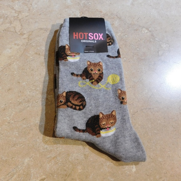 HotSox Accessories - HOTSOX Gray CAT KITTEN Print Cotton Blend Socks